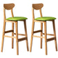 Scandinavian Home Rubberwood Stool Matte Finish Upholstered Bar Stools Green 2 Piece Set Clearhalo 'Bar Furniture' 'Bar Stools' 'bar_stools' 'furn' 'furn_bar_stools' 'Furniture' 'furniture_bar_stools' 'Kitchen & Dining Furniture' 5003488