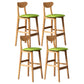 Scandinavian Home Rubberwood Stool Matte Finish Upholstered Bar Stools Green 4 Piece Set Clearhalo 'Bar Furniture' 'Bar Stools' 'bar_stools' 'furn' 'furn_bar_stools' 'Furniture' 'furniture_bar_stools' 'Kitchen & Dining Furniture' 5003489