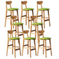 Scandinavian Home Rubberwood Stool Matte Finish Upholstered Bar Stools Green 8 Piece Set Clearhalo 'Bar Furniture' 'Bar Stools' 'bar_stools' 'furn' 'furn_bar_stools' 'Furniture' 'furniture_bar_stools' 'Kitchen & Dining Furniture' 5003491