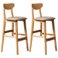 Scandinavian Home Rubberwood Stool Matte Finish Upholstered Bar Stools Beige 2 Piece Set Clearhalo 'Bar Furniture' 'Bar Stools' 'bar_stools' 'furn' 'furn_bar_stools' 'Furniture' 'furniture_bar_stools' 'Kitchen & Dining Furniture' 5003492
