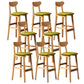 Scandinavian Home Rubberwood Stool Matte Finish Upholstered Bar Stools Light Green 8 Piece Set Clearhalo 'Bar Furniture' 'Bar Stools' 'bar_stools' 'furn' 'furn_bar_stools' 'Furniture' 'furniture_bar_stools' 'Kitchen & Dining Furniture' 5003503