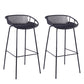 Contemporary Matte Finish Iron Bar Stool Footrest Restaurant Stool Black 2 Piece Set Clearhalo 'Bar Furniture' 'Bar Stools' 'bar_stools' 'furn' 'furn_bar_stools' 'Furniture' 'furniture_bar_stools' 'Kitchen & Dining Furniture' 5003665