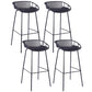 Contemporary Matte Finish Iron Bar Stool Footrest Restaurant Stool Black 4 Piece Set Clearhalo 'Bar Furniture' 'Bar Stools' 'bar_stools' 'furn' 'furn_bar_stools' 'Furniture' 'furniture_bar_stools' 'Kitchen & Dining Furniture' 5003667