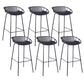 Contemporary Matte Finish Iron Bar Stool Footrest Restaurant Stool Black 6 Piece Set Clearhalo 'Bar Furniture' 'Bar Stools' 'bar_stools' 'furn' 'furn_bar_stools' 'Furniture' 'furniture_bar_stools' 'Kitchen & Dining Furniture' 5003669