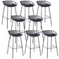 Contemporary Matte Finish Iron Bar Stool Footrest Restaurant Stool Black 8 Piece Set Clearhalo 'Bar Furniture' 'Bar Stools' 'bar_stools' 'furn' 'furn_bar_stools' 'Furniture' 'furniture_bar_stools' 'Kitchen & Dining Furniture' 5003671