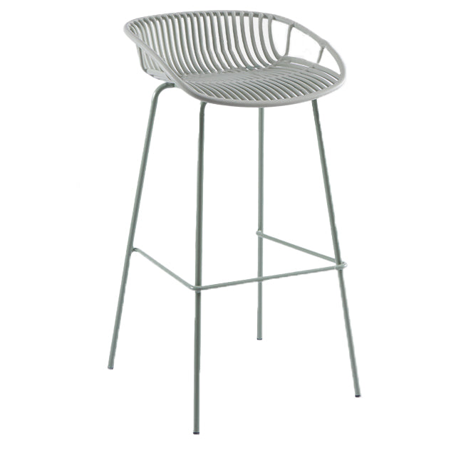 Contemporary Matte Finish Iron Bar Stool Footrest Restaurant Stool Clearhalo 'Bar Furniture' 'Bar Stools' 'bar_stools' 'furn' 'furn_bar_stools' 'Furniture' 'furniture_bar_stools' 'Kitchen & Dining Furniture' 5003672