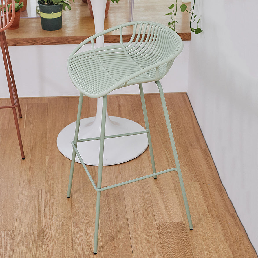 Contemporary Matte Finish Iron Bar Stool Footrest Restaurant Stool Clearhalo 'Bar Furniture' 'Bar Stools' 'bar_stools' 'furn' 'furn_bar_stools' 'Furniture' 'furniture_bar_stools' 'Kitchen & Dining Furniture' 5003678
