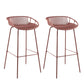 Contemporary Matte Finish Iron Bar Stool Footrest Restaurant Stool Red 2 Piece Set Clearhalo 'Bar Furniture' 'Bar Stools' 'bar_stools' 'furn' 'furn_bar_stools' 'Furniture' 'furniture_bar_stools' 'Kitchen & Dining Furniture' 5003682