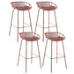 Contemporary Matte Finish Iron Bar Stool Footrest Restaurant Stool Red 4 Piece Set Clearhalo 'Bar Furniture' 'Bar Stools' 'bar_stools' 'furn' 'furn_bar_stools' 'Furniture' 'furniture_bar_stools' 'Kitchen & Dining Furniture' 5003683