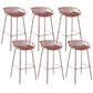 Contemporary Matte Finish Iron Bar Stool Footrest Restaurant Stool Red 6 Piece Set Clearhalo 'Bar Furniture' 'Bar Stools' 'bar_stools' 'furn' 'furn_bar_stools' 'Furniture' 'furniture_bar_stools' 'Kitchen & Dining Furniture' 5003684