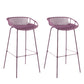 Contemporary Matte Finish Iron Bar Stool Footrest Restaurant Stool Purple 2 Piece Set Clearhalo 'Bar Furniture' 'Bar Stools' 'bar_stools' 'furn' 'furn_bar_stools' 'Furniture' 'furniture_bar_stools' 'Kitchen & Dining Furniture' 5003686