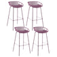 Contemporary Matte Finish Iron Bar Stool Footrest Restaurant Stool Purple 4 Piece Set Clearhalo 'Bar Furniture' 'Bar Stools' 'bar_stools' 'furn' 'furn_bar_stools' 'Furniture' 'furniture_bar_stools' 'Kitchen & Dining Furniture' 5003687