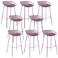 Contemporary Matte Finish Iron Bar Stool Footrest Restaurant Stool Purple 8 Piece Set Clearhalo 'Bar Furniture' 'Bar Stools' 'bar_stools' 'furn' 'furn_bar_stools' 'Furniture' 'furniture_bar_stools' 'Kitchen & Dining Furniture' 5003689