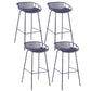 Contemporary Matte Finish Iron Bar Stool Footrest Restaurant Stool Blue 4 Piece Set Clearhalo 'Bar Furniture' 'Bar Stools' 'bar_stools' 'furn' 'furn_bar_stools' 'Furniture' 'furniture_bar_stools' 'Kitchen & Dining Furniture' 5003691
