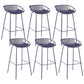 Contemporary Matte Finish Iron Bar Stool Footrest Restaurant Stool Blue 6 Piece Set Clearhalo 'Bar Furniture' 'Bar Stools' 'bar_stools' 'furn' 'furn_bar_stools' 'Furniture' 'furniture_bar_stools' 'Kitchen & Dining Furniture' 5003692