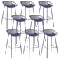 Contemporary Matte Finish Iron Bar Stool Footrest Restaurant Stool Blue 8 Piece Set Clearhalo 'Bar Furniture' 'Bar Stools' 'bar_stools' 'furn' 'furn_bar_stools' 'Furniture' 'furniture_bar_stools' 'Kitchen & Dining Furniture' 5003693