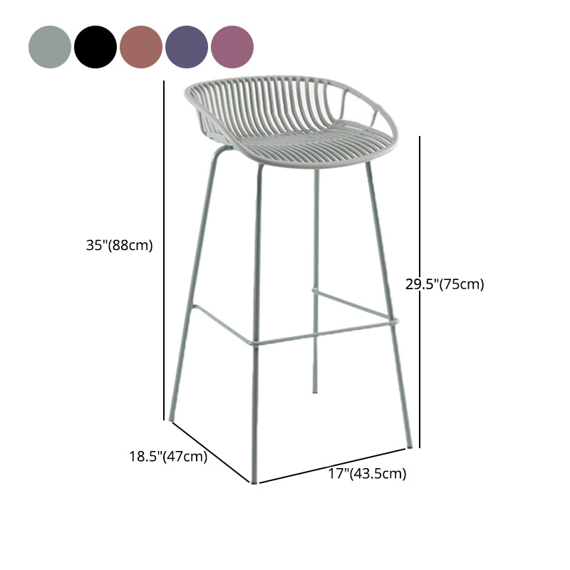 Contemporary Matte Finish Iron Bar Stool Footrest Restaurant Stool Clearhalo 'Bar Furniture' 'Bar Stools' 'bar_stools' 'furn' 'furn_bar_stools' 'Furniture' 'furniture_bar_stools' 'Kitchen & Dining Furniture' 5003694