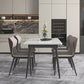 Modern Stone Dining Table Set 1/4/5/7 Pieces Dining Set for Home Use 5 Pieces: Table, 4 Beige Chairs Clearhalo 'Dining Room Sets' 'Dining Tables & Seating' 'dining_room_set' 'furn' 'furn_dining_room_set' 'Furniture' 'furniture_dining_room_set' 'Kitchen & Dining Furniture' 5003698