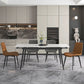Modern Stone Dining Table Set 1/4/5/7 Pieces Dining Set for Home Use 5 Pieces: Table, 2 Grey and 2 Brown Chairs Clearhalo 'Dining Room Sets' 'Dining Tables & Seating' 'dining_room_set' 'furn' 'furn_dining_room_set' 'Furniture' 'furniture_dining_room_set' 'Kitchen & Dining Furniture' 5003700