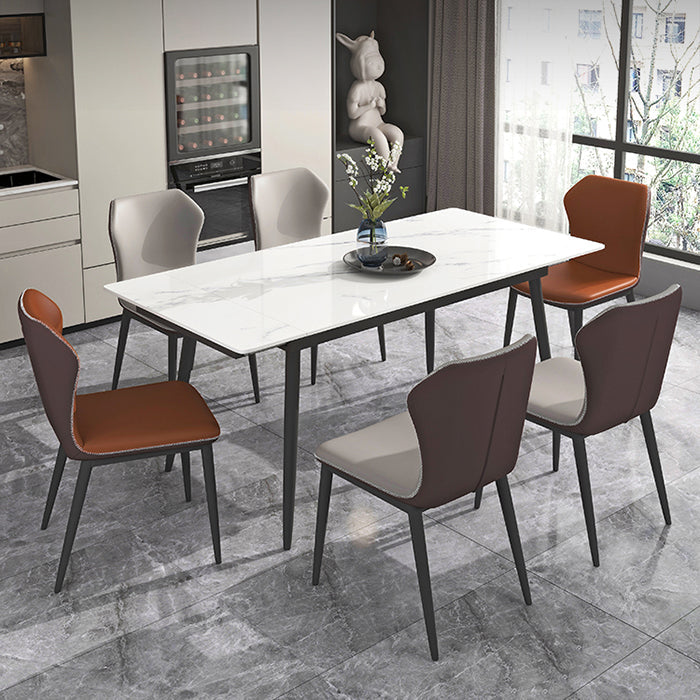 Modern Stone Dining Table Set 1/4/5/7 Pieces Dining Set for Home Use Clearhalo 'Dining Room Sets' 'Dining Tables & Seating' 'dining_room_set' 'furn' 'furn_dining_room_set' 'Furniture' 'furniture_dining_room_set' 'Kitchen & Dining Furniture' 5003707