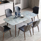 Modern Style Sintered Stone Top Dining Set 1/4/5/7 Pieces Dining Table with Chairs 7 Pieces: Table, 6 Chairs Clearhalo 'Dining Room Sets' 'Dining Tables & Seating' 'dining_room_set' 'furn' 'furn_dining_room_set' 'Furniture' 'furniture_dining_room_set' 'Kitchen & Dining Furniture' 5003713