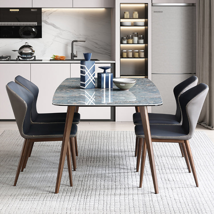 Modern Style Sintered Stone Top Dining Set 1/4/5/7 Pieces Dining Table with Chairs 5 Pieces: Table, 4 Chairs Clearhalo 'Dining Room Sets' 'Dining Tables & Seating' 'dining_room_set' 'furn' 'furn_dining_room_set' 'Furniture' 'furniture_dining_room_set' 'Kitchen & Dining Furniture' 5003717