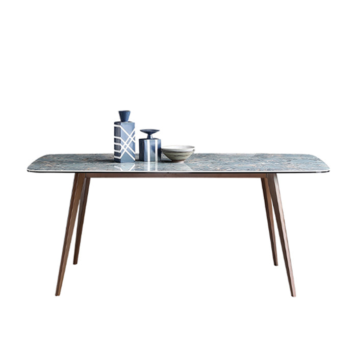 Modern Style Sintered Stone Top Dining Set 1/4/5/7 Pieces Dining Table with Chairs Blue 79"L x 35"W Clearhalo 'Dining Room Sets' 'Dining Tables & Seating' 'dining_room_set' 'furn' 'furn_dining_room_set' 'Furniture' 'furniture_dining_room_set' 'Kitchen & Dining Furniture' 5003718