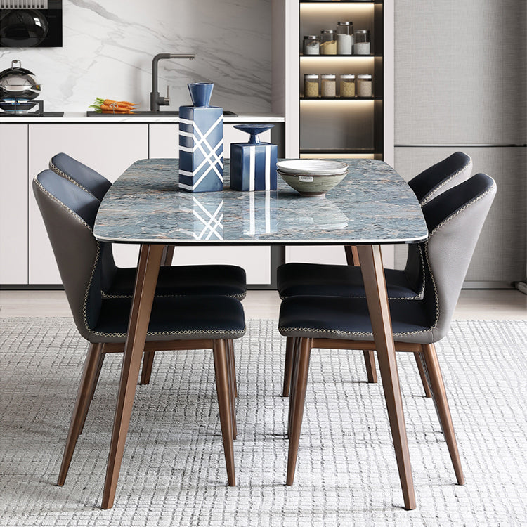 Modern Style Sintered Stone Top Dining Set 1/4/5/7 Pieces Dining Table with Chairs Clearhalo 'Dining Room Sets' 'Dining Tables & Seating' 'dining_room_set' 'furn' 'furn_dining_room_set' 'Furniture' 'furniture_dining_room_set' 'Kitchen & Dining Furniture' 5003727