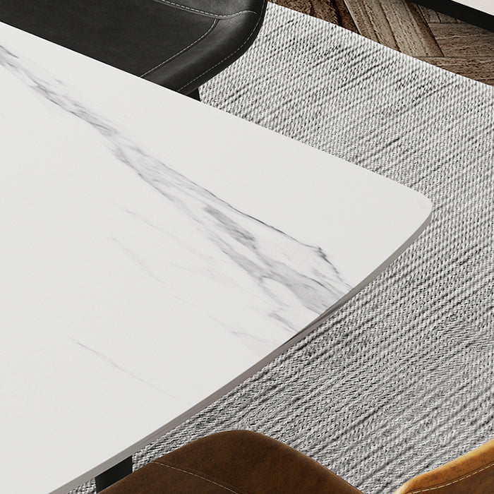 Modern Rectangle Stone Dining Table Set 1/4/5/7 Pieces Dining Set for Home Use Clearhalo 'Dining Room Sets' 'Dining Tables & Seating' 'dining_room_set' 'furn' 'furn_dining_room_set' 'Furniture' 'furniture_dining_room_set' 'Kitchen & Dining Furniture' 5003767