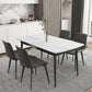 Modern Rectangle Stone Dining Table Set 1/4/5/7 Pieces Dining Set for Home Use Clearhalo 'Dining Room Sets' 'Dining Tables & Seating' 'dining_room_set' 'furn' 'furn_dining_room_set' 'Furniture' 'furniture_dining_room_set' 'Kitchen & Dining Furniture' 5003771