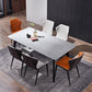 Modern Ash Wood Dinette Set 1/2/5/7 Pieces Rectangle Sintered Stone Top Dining Table Set 7 Pieces: Table, 6 Chairs Clearhalo 'Dining Room Sets' 'Dining Tables & Seating' 'dining_room_set' 'furn' 'furn_dining_room_set' 'Furniture' 'furniture_dining_room_set' 'Kitchen & Dining Furniture' 5003777