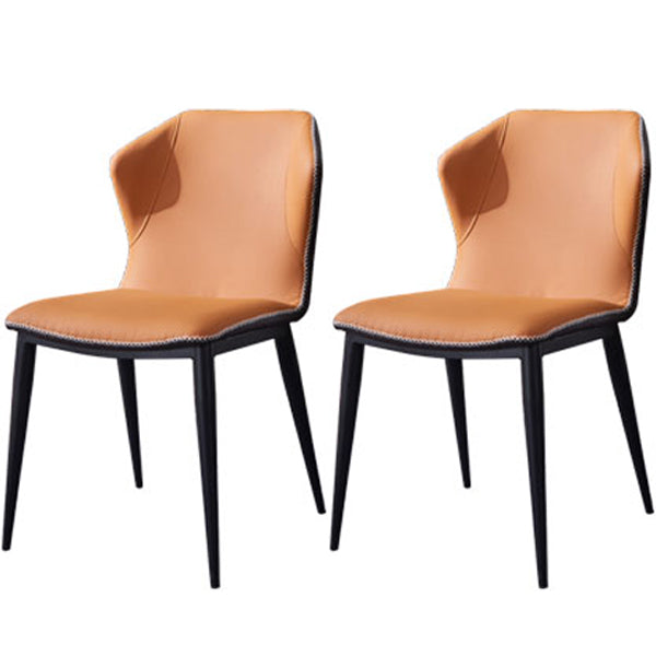 Modern Ash Wood Dinette Set 1/2/5/7 Pieces Rectangle Sintered Stone Top Dining Table Set 2 Orange Chairs Clearhalo 'Dining Room Sets' 'Dining Tables & Seating' 'dining_room_set' 'furn' 'furn_dining_room_set' 'Furniture' 'furniture_dining_room_set' 'Kitchen & Dining Furniture' 5003778