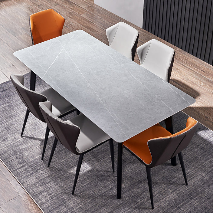 Modern Ash Wood Dinette Set 1/2/5/7 Pieces Rectangle Sintered Stone Top Dining Table Set Clearhalo 'Dining Room Sets' 'Dining Tables & Seating' 'dining_room_set' 'furn' 'furn_dining_room_set' 'Furniture' 'furniture_dining_room_set' 'Kitchen & Dining Furniture' 5003782