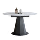 Modern Round Stone Dining Table Set 1/2/5/7 Pieces Dining Set for Home Use White 59"L x 59"W Clearhalo 'Dining Room Sets' 'Dining Tables & Seating' 'dining_room_set' 'furn' 'furn_dining_room_set' 'Furniture' 'furniture_dining_room_set' 'Kitchen & Dining Furniture' 5003798