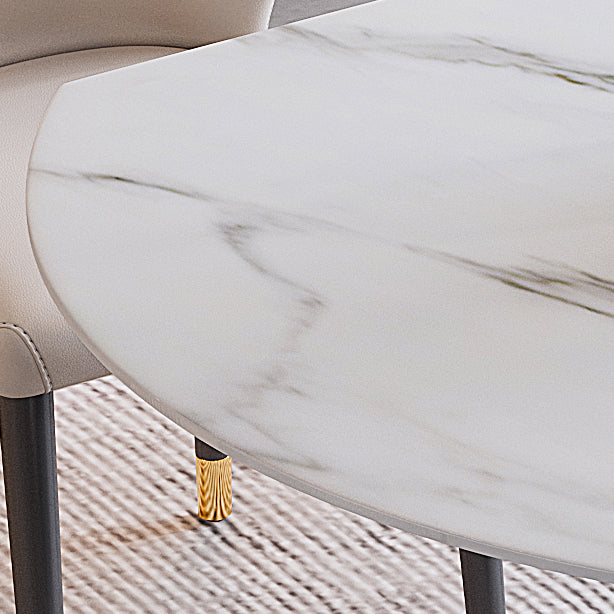 Modern Round Stone Dining Table Set 1/2/5/7 Pieces Dining Set for Home Use Clearhalo 'Dining Room Sets' 'Dining Tables & Seating' 'dining_room_set' 'furn' 'furn_dining_room_set' 'Furniture' 'furniture_dining_room_set' 'Kitchen & Dining Furniture' 5003799