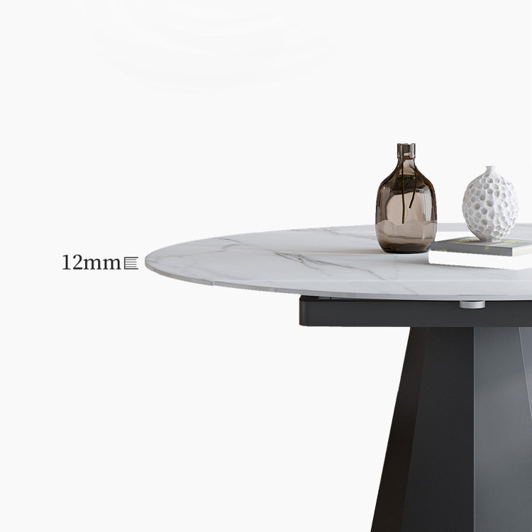 Modern Round Stone Dining Table Set 1/2/5/7 Pieces Dining Set for Home Use Clearhalo 'Dining Room Sets' 'Dining Tables & Seating' 'dining_room_set' 'furn' 'furn_dining_room_set' 'Furniture' 'furniture_dining_room_set' 'Kitchen & Dining Furniture' 5003801