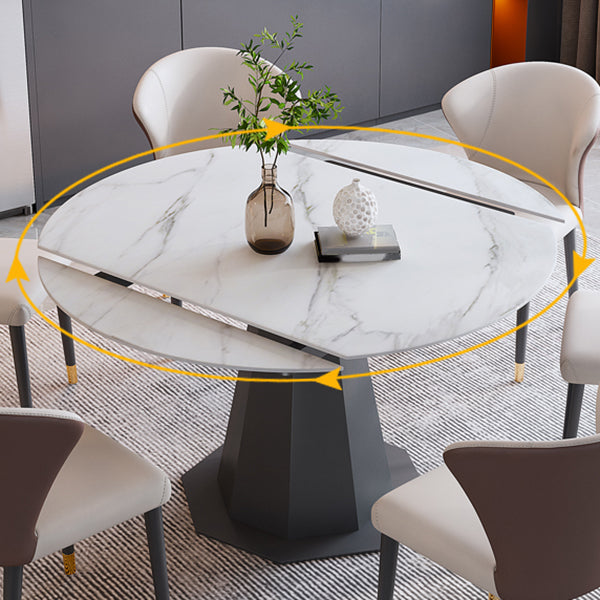 Modern Round Stone Dining Table Set 1/2/5/7 Pieces Dining Set for Home Use Clearhalo 'Dining Room Sets' 'Dining Tables & Seating' 'dining_room_set' 'furn' 'furn_dining_room_set' 'Furniture' 'furniture_dining_room_set' 'Kitchen & Dining Furniture' 5003804
