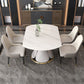 Glam Leather Dinette Set 1/2/5/7 Pieces Scalable Dining Table Set with Sintered Stone Top 5 Pieces: Table, 4 Chairs Clearhalo 'Dining Room Sets' 'Dining Tables & Seating' 'dining_room_set' 'furn' 'furn_dining_room_set' 'Furniture' 'furniture_dining_room_set' 'Kitchen & Dining Furniture' 5003845