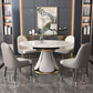 Glam Leather Dinette Set 1/2/5/7 Pieces Scalable Dining Table Set with Sintered Stone Top Clearhalo 'Dining Room Sets' 'Dining Tables & Seating' 'dining_room_set' 'furn' 'furn_dining_room_set' 'Furniture' 'furniture_dining_room_set' 'Kitchen & Dining Furniture' 5003849