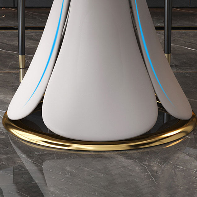 Glam Leather Dinette Set 1/2/5/7 Pieces Scalable Dining Table Set with Sintered Stone Top Clearhalo 'Dining Room Sets' 'Dining Tables & Seating' 'dining_room_set' 'furn' 'furn_dining_room_set' 'Furniture' 'furniture_dining_room_set' 'Kitchen & Dining Furniture' 5003853