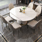 Glam Leather Dinette Set 1/2/5/7 Pieces Scalable Dining Table Set with Sintered Stone Top Clearhalo 'Dining Room Sets' 'Dining Tables & Seating' 'dining_room_set' 'furn' 'furn_dining_room_set' 'Furniture' 'furniture_dining_room_set' 'Kitchen & Dining Furniture' 5003855