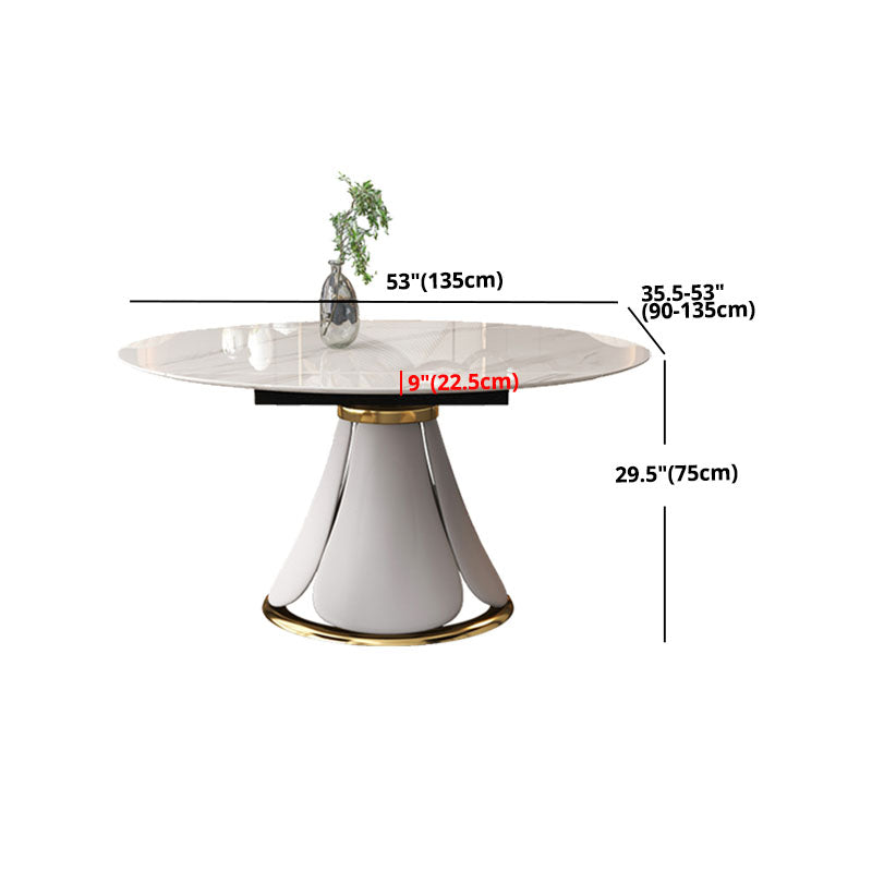 Glam Leather Dinette Set 1/2/5/7 Pieces Scalable Dining Table Set with Sintered Stone Top Clearhalo 'Dining Room Sets' 'Dining Tables & Seating' 'dining_room_set' 'furn' 'furn_dining_room_set' 'Furniture' 'furniture_dining_room_set' 'Kitchen & Dining Furniture' 5003857