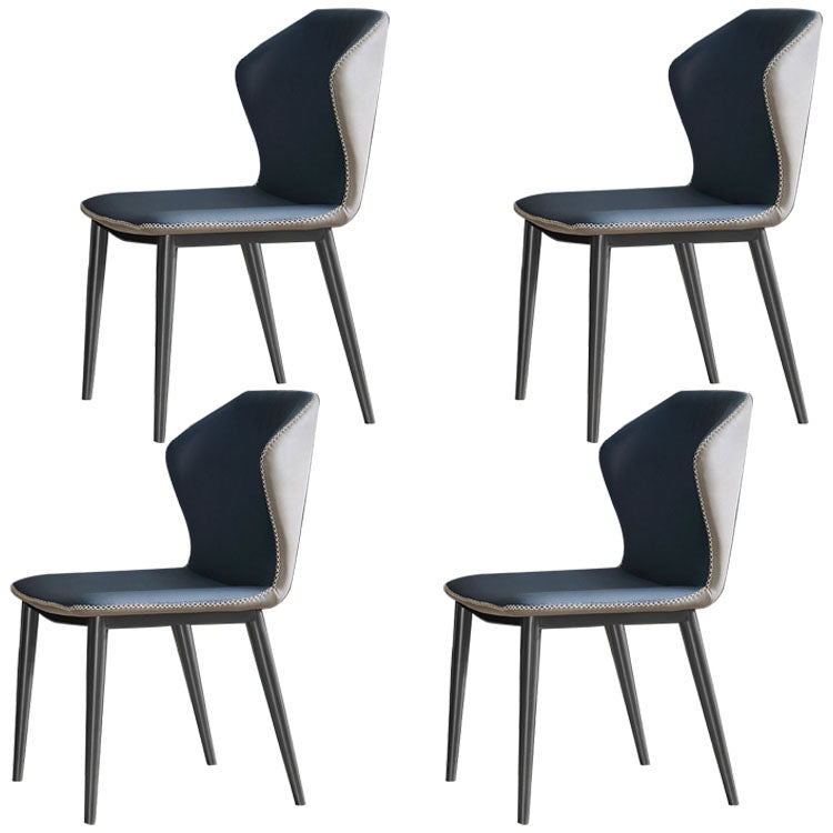 Rectangular Dining Set 1/4/5/7 Pieces Sintered Stone Dining Table Set 4 Blue Chairs Clearhalo 'Dining Room Sets' 'Dining Tables & Seating' 'dining_room_set' 'furn' 'furn_dining_room_set' 'Furniture' 'furniture_dining_room_set' 'Kitchen & Dining Furniture' 5003861