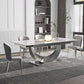 Modern Sintered Stone Dining Table Set 1/4/5/7 Pieces Dining Set for Home Use 5 Pieces: Table, 4 Chairs Clearhalo 'Dining Room Sets' 'Dining Tables & Seating' 'dining_room_set' 'furn' 'furn_dining_room_set' 'Furniture' 'furniture_dining_room_set' 'Kitchen & Dining Furniture' 5003878