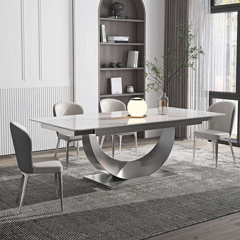 Modern Sintered Stone Dining Table Set 1/4/5/7 Pieces Dining Set for Home Use 5 Pieces: Table, 4 Chairs Clearhalo 'Dining Room Sets' 'Dining Tables & Seating' 'dining_room_set' 'furn' 'furn_dining_room_set' 'Furniture' 'furniture_dining_room_set' 'Kitchen & Dining Furniture' 5003878