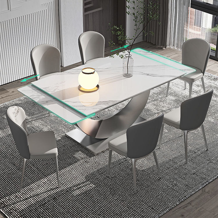 Modern Sintered Stone Dining Table Set 1/4/5/7 Pieces Dining Set for Home Use Clearhalo 'Dining Room Sets' 'Dining Tables & Seating' 'dining_room_set' 'furn' 'furn_dining_room_set' 'Furniture' 'furniture_dining_room_set' 'Kitchen & Dining Furniture' 5003882