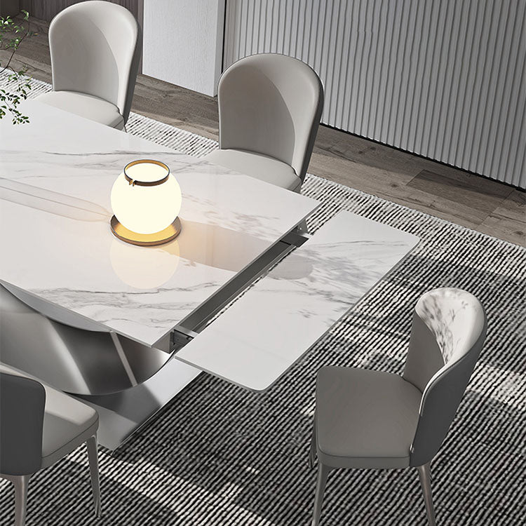 Modern Sintered Stone Dining Table Set 1/4/5/7 Pieces Dining Set for Home Use Clearhalo 'Dining Room Sets' 'Dining Tables & Seating' 'dining_room_set' 'furn' 'furn_dining_room_set' 'Furniture' 'furniture_dining_room_set' 'Kitchen & Dining Furniture' 5003886