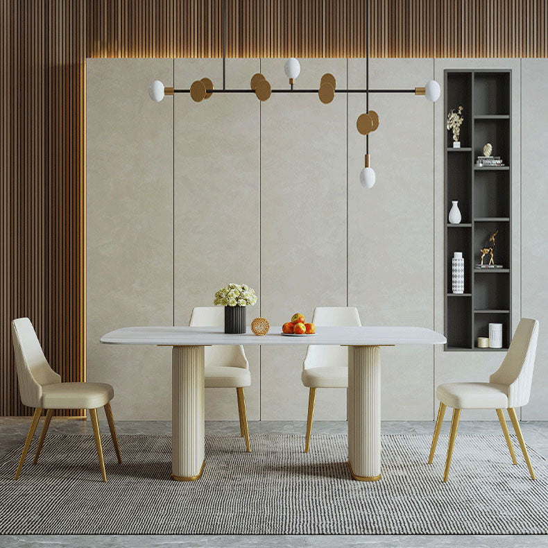 1/2/3/5 Pcs Dining Table Set with Chair Sintered Stone Dining Table Set Clearhalo 'Dining Room Sets' 'Dining Tables & Seating' 'dining_room_set' 'furn' 'furn_dining_room_set' 'Furniture' 'furniture_dining_room_set' 'Kitchen & Dining Furniture' 5003915