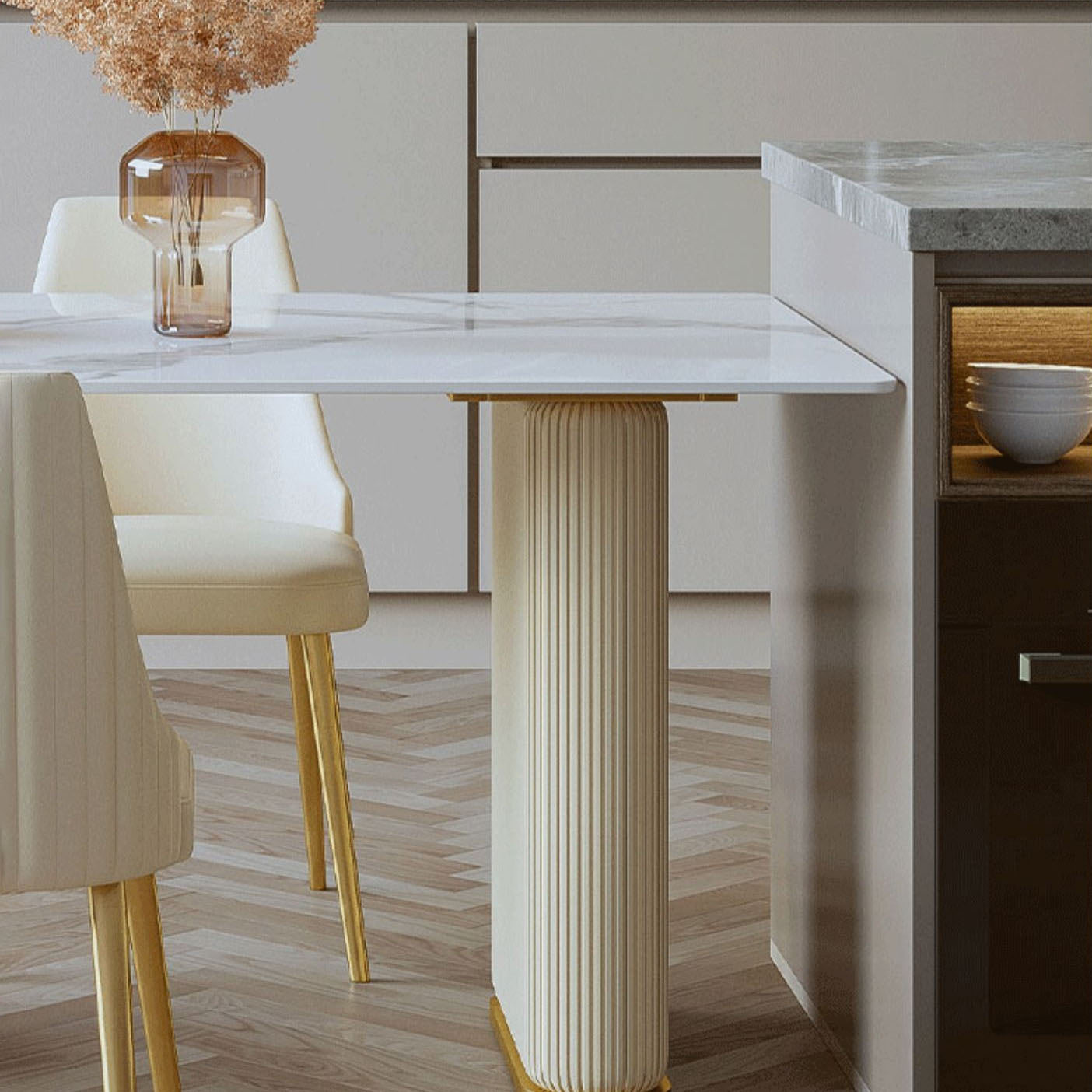 1/2/3/5 Pcs Dining Table Set with Chair Sintered Stone Dining Table Set Clearhalo 'Dining Room Sets' 'Dining Tables & Seating' 'dining_room_set' 'furn' 'furn_dining_room_set' 'Furniture' 'furniture_dining_room_set' 'Kitchen & Dining Furniture' 5003918