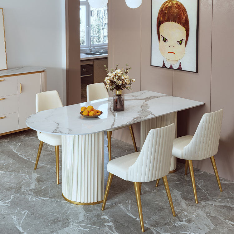 1/2/3/5 Pcs Dining Table Set with Chair Sintered Stone Dining Table Set Clearhalo 'Dining Room Sets' 'Dining Tables & Seating' 'dining_room_set' 'furn' 'furn_dining_room_set' 'Furniture' 'furniture_dining_room_set' 'Kitchen & Dining Furniture' 5003919